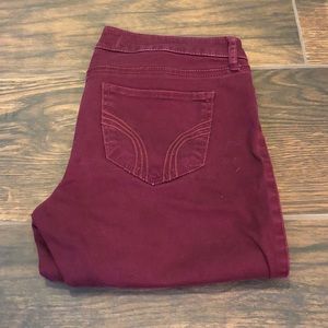 Burgundy Hollister Skinny Jeans